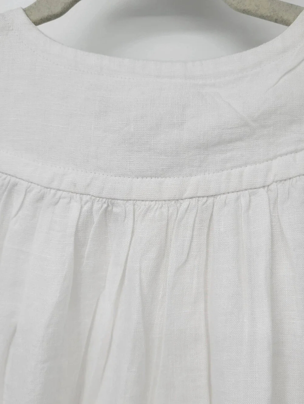 J Crew Gathered popover dress in 100% linen CJ500 Size XS NWT White Lined